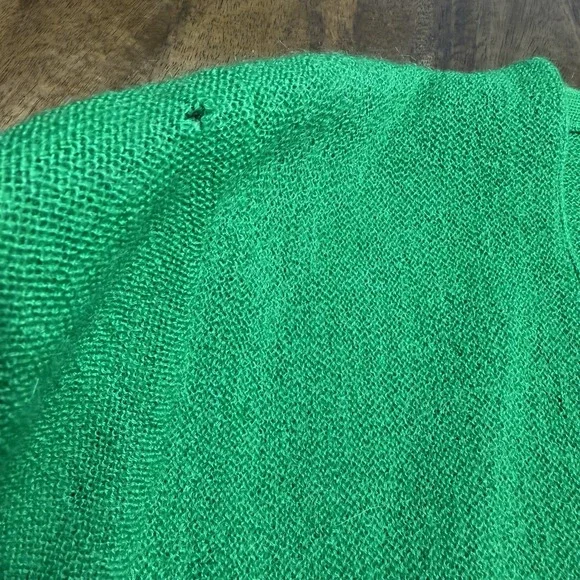 Vintage 70s Mohair Cardigan Sweater Green Medium